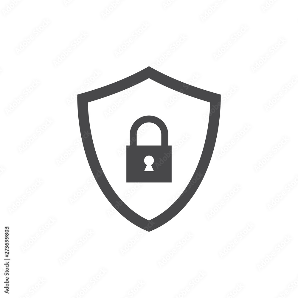 Poster shield vector icon grey. protection icon vector. security vector icon