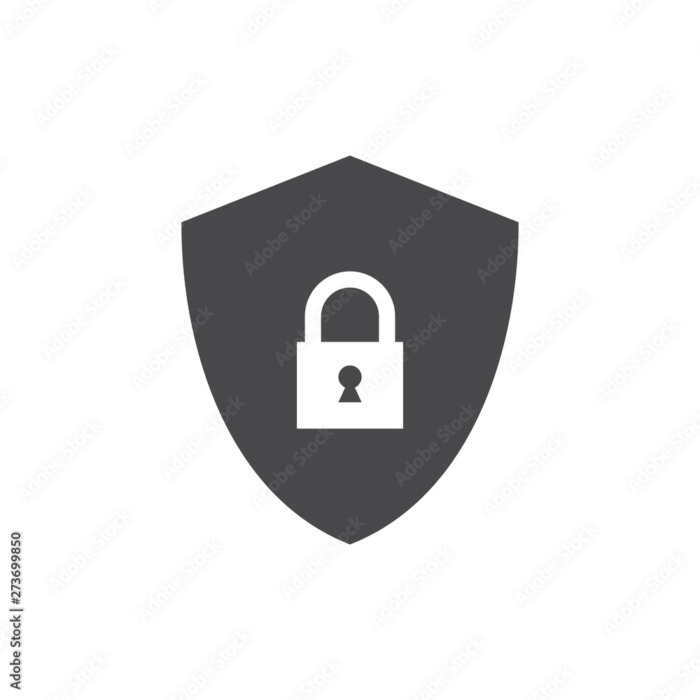 Poster shield vector icon grey. protection icon vector. security vector icon
