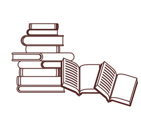 Group of books and banner pennant design