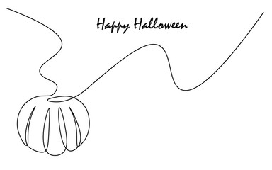 Obraz premium Happy halloween greeting card with pumpkin, vector illustration