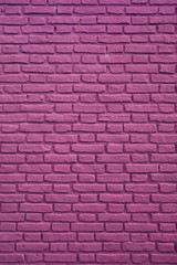 Vertical Image of Magenta or Purple Colored Brick Wall for Background and Banner