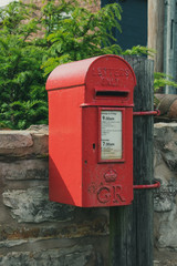 Red Post  Box in a rural location in England