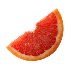 slice of red grapefruit isolated on white background