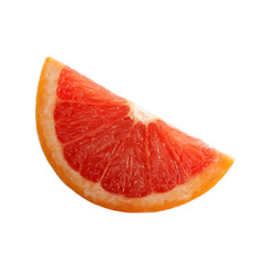 slice of red grapefruit isolated on white background