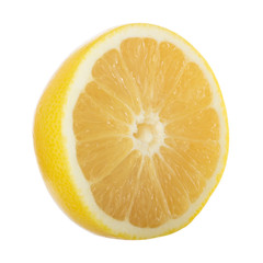 half of yellow (white) grapefruit isolated on white background