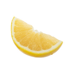 slice of yellow (white) grapefruit isolated on white background