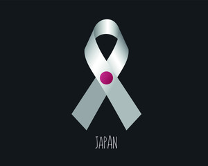 Japan Mourning Ribbon Flag