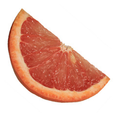 slice of red grapefruit isolated on white background