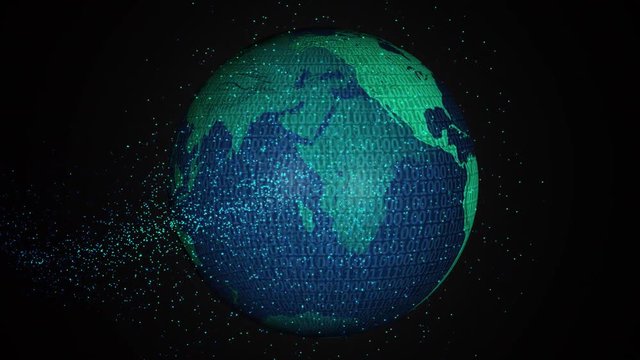 Digital 3d animated earth showing the borders of the country Peru and the capital Lima in 4K resolution at day