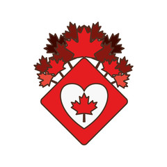 Maple leaf heart and canada symbol design