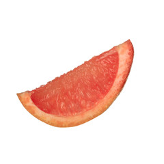 slice of red grapefruit isolated on white background