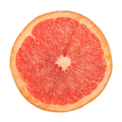 Fototapeta na wymiar half of grapefruit isolated on white background. top view