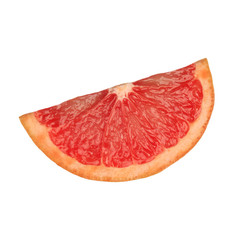 fresh slice of red grapefruit isolated on white background