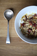 muesli with yogurt and nuts
