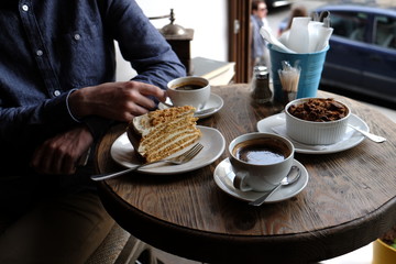 cup of coffee and cookies
