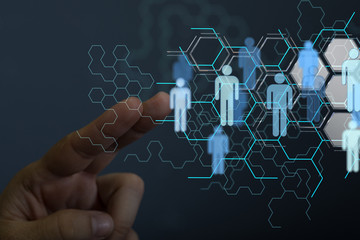 Concept of Network, internet communication. 3d illustration