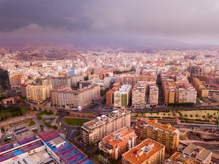 Aerial view of Almeria cityscape