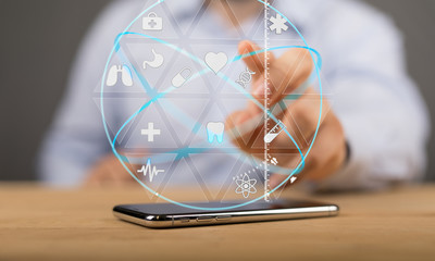 Health Insurance Concept - digital interface