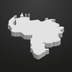 Venezuela map in gray on a black background 3d