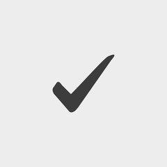 Check icon in a flat design in black color. Vector illustration eps10