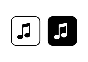 Music icon vector, Melody, song, note, sound, audio sign Isolated.