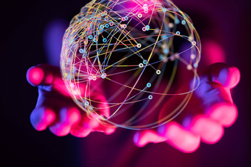 Global network concept. 3D rendering