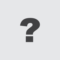 Question mark icon in a flat design in black color. Vector illustration eps10