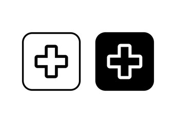 Plus Icon vector. Add icon. Addition sign. Medical Plus icon
