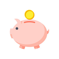 Piggy bank icon vector illustration on white background
