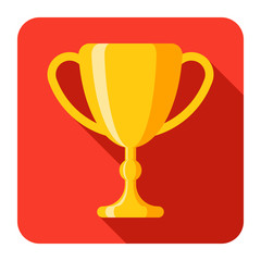 Gold trophy cup award icon vector illustration