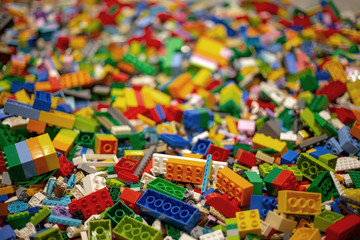 developement idea skill with color plastic blocks