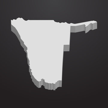 recommend clip art: Namibia map in gray on a black background 3d