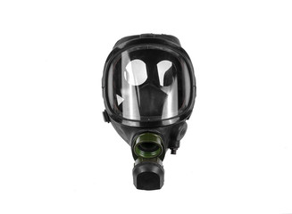 pilot mask, black gas mask on a white background