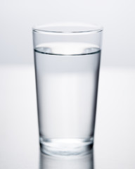 Single selective focus water glass with pure clean water