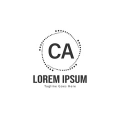 Obraz premium Initial CA logo template with modern frame. Minimalist CA letter logo vector illustration