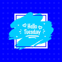 Hello Monday - Today, Day, weekdays, calender, Lettering, Handwritten, vector for greeting.
