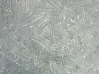 Ice cube is very cold in bucket ready to serve.
