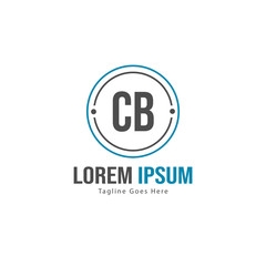 Initial CB logo template with modern frame. Minimalist CB letter logo vector illustration
