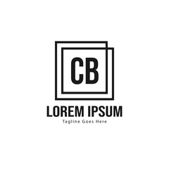 Initial CB logo template with modern frame. Minimalist CB letter logo vector illustration