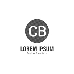 Initial CB logo template with modern frame. Minimalist CB letter logo vector illustration