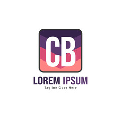 Initial CB logo template with modern frame. Minimalist CB letter logo vector illustration