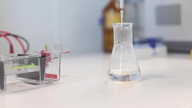 Pipettieren aus Erlenmeyerkolben