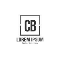 Initial CB logo template with modern frame. Minimalist CB letter logo vector illustration