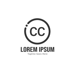 Obraz premium Initial CC logo template with modern frame. Minimalist CC letter logo vector illustration