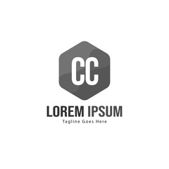 Initial CC logo template with modern frame. Minimalist CC letter logo vector illustration