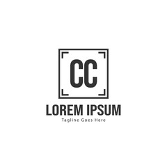Initial CC logo template with modern frame. Minimalist CC letter logo vector illustration
