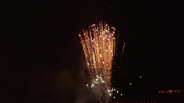 Fuochi d'artificio nel cielo di notte