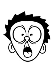 junge kopf erschrocken ängstlich schock schreien kerl mann gesicht lustig comic cartoon clipart design cool