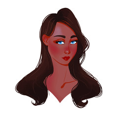 Beautiful woman face to determine the color type 