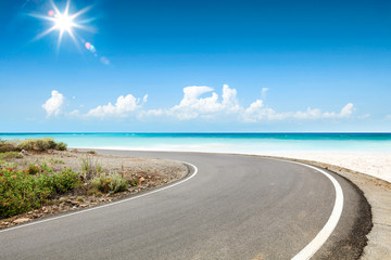Summer road background of free space for your decoration 